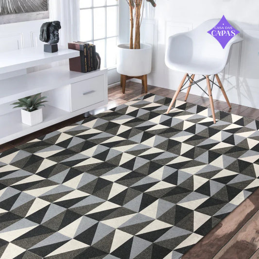 Tapete Eros AntiDerrapante - Cinza Cru