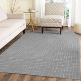 Tapete Listrado AntiDerrapante - Cinza/Branco