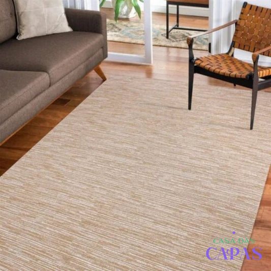 Tapete Mesclado AntiDerrapante - Bege/Branco